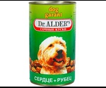 Консервы Dr.Alders (Доктор Алдерс) Dog Garant Дог Гарант Для Собак Сочные Кусочки Сердце с Рубцом 1,2кг