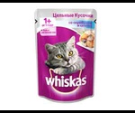 Whiskas (Вискас) Для Кошек Цельные Кусочки Скумбрия с Семгой в Соусе 85Г