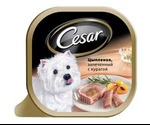 Консервы Cesar (Цезарь) Для Взрослых Собак Мелких Пород Цыпленок Запеченный с Курагой 100г (Лоток) 