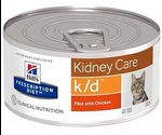 Hills (Хиллс) Prescription Diet K/D Kidney Care Лечебные Консервы Для Кошек При Заболевании Почек Курица 156г