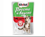 Влажный Корм Kitekat (Китекат) Для Кошек Просто и Вкусно Говядина в Соусе 85г (1*24) 