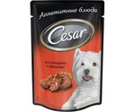 Влажный Корм Cesar (Цезарь) Для Собак Говядина в Овощном Соусе 100г Пауч (1*24)