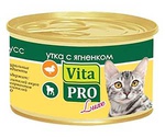 Консервы Vita Pro (Вита Про) Для Кошек Утка Ягненок Мусс Luxe 85г