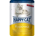 Влажный Корм Happy Cat (Хэппи Кэт) Для Кошек Курочка Ломтики в Соусе 100г