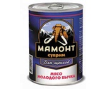 Консервы Для Щенков Мамонт Суприм Мясо Молодого Бычка 340г
