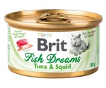 Консервы Brit (Брит) Для Кошек Тунец и Кальмар Care Fish Dreams 80г 111363
