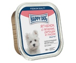 Консервы Happy Dog (Хэппи Дог) Для Щенков Ягненок Печень Сердце и Рис Паштет 100г