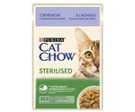 Влажный Корм Cat Chow (Кэт Чау) Для Стерилизованных Кошек Ягненок и Зеленая Фасоль в Соусе Sterilised 85г (1*24)