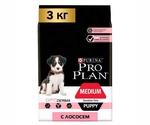 Сухой Корм Pro plan (Проплан) Для Щенков Средних Пород с Чувствительной Кожей Лосось и Рис OPTI Derma Sensitive Skin Medium Puppy 3кг (1*4) 
