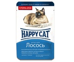 Влажный Корм Happy Cat (Хэппи Кэт) Для Стерилизованных Кошек Лосось Кусочки в Желе Sterilized 100г