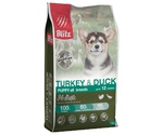 Сухой Корм Blitz (Блиц) Для Щенков Индейка и Утка Беззерновой Holistic Turkey & Duck Puppy All Breeds Grain Free GF 1,5кг 605845