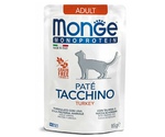 Влажный Корм Monge (Монж) Для Кошек Индейка Паштет Монобелковый Monoprotein Cat Turkey Pouch 85г (1*28)