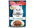 Влажный Корм Gourmet (Гурме) Для Кошек Перл Мясной Дуэт Язык и Телятина в Соусе Perle 75г (1*26)